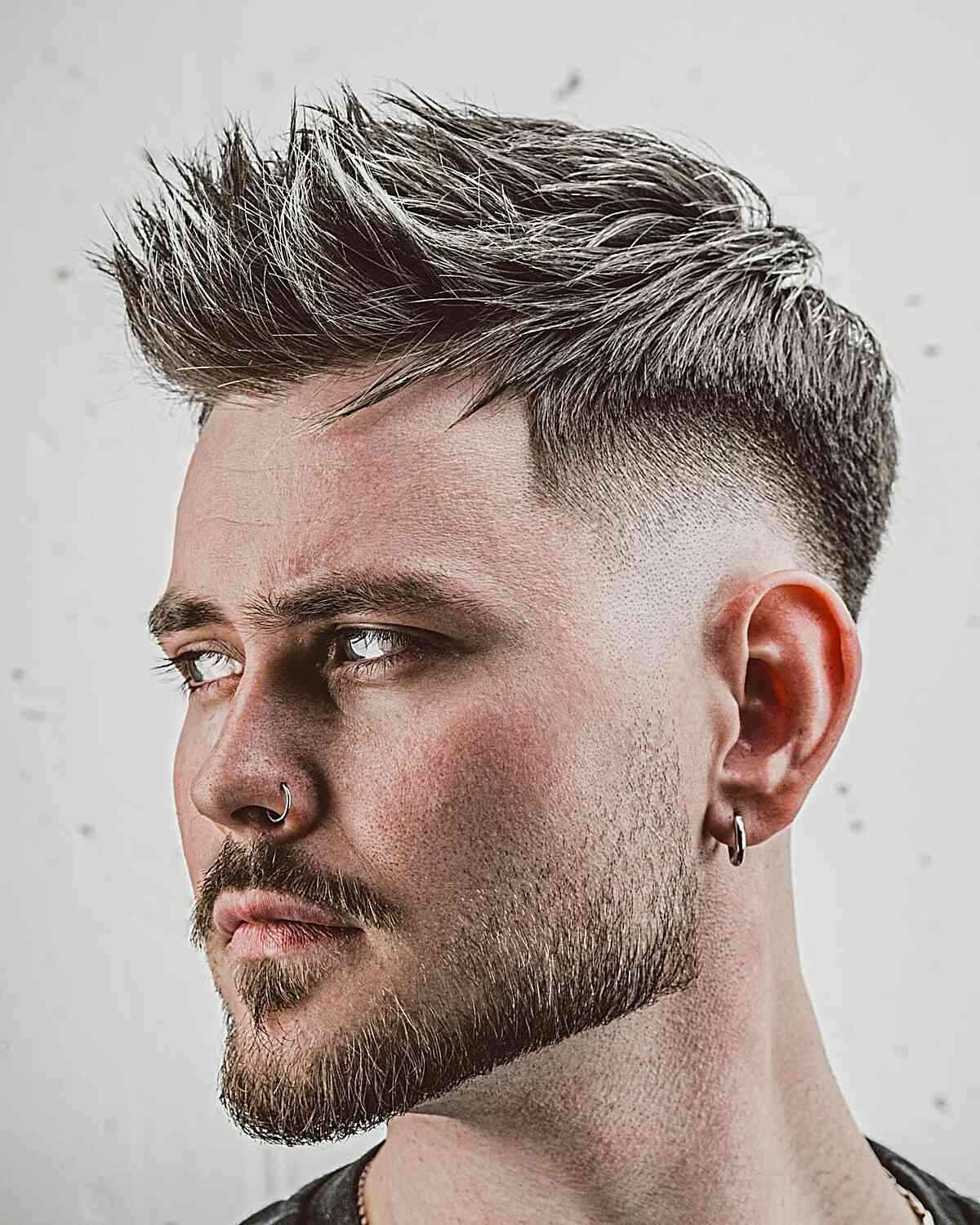 A structured quiff haircut specifically designed for thick hair.