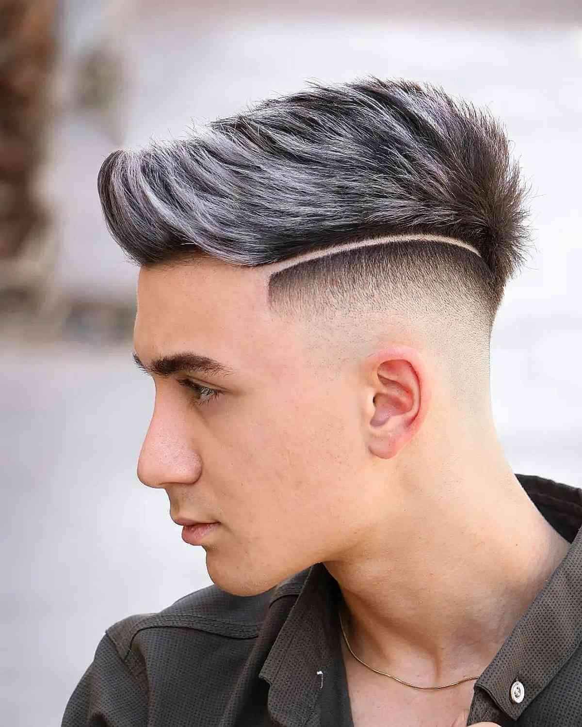 A distinguished salt-and-pepper quiff for mature men.