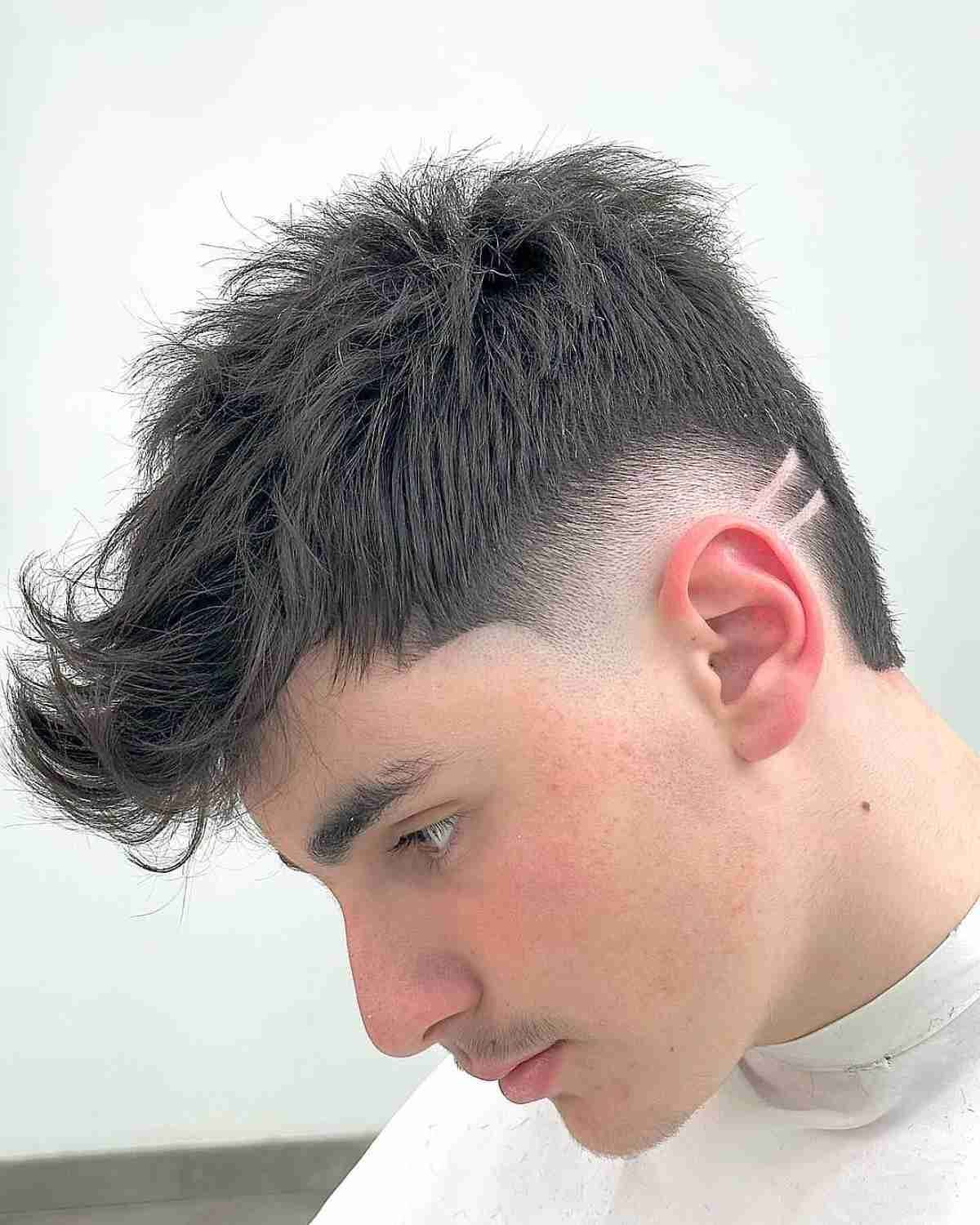 A flattering quiff hairstyle designed to disguise a receding hairline.