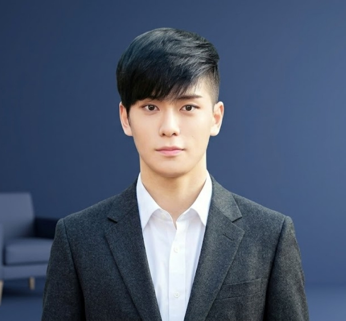 Korean side swept flow hairstyle with angled layers, smooth texture, and controlled directional movement