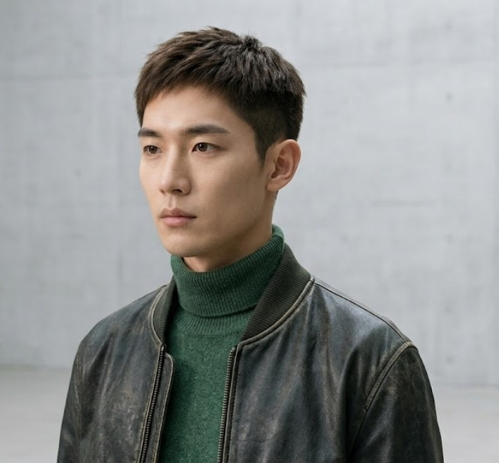 Korean textured hair with short choppy layers, natural lift, and effortless defined shape for modern men