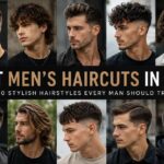 Best men’s haircuts in 2026 featuring modern fades, textured crops, longer layered styles, and classic hairstyles.