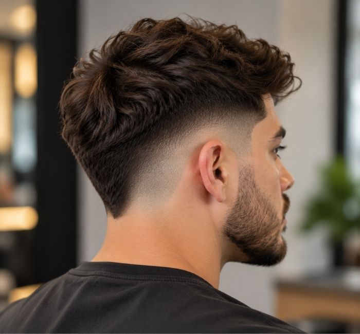 Curved blend behind the ear