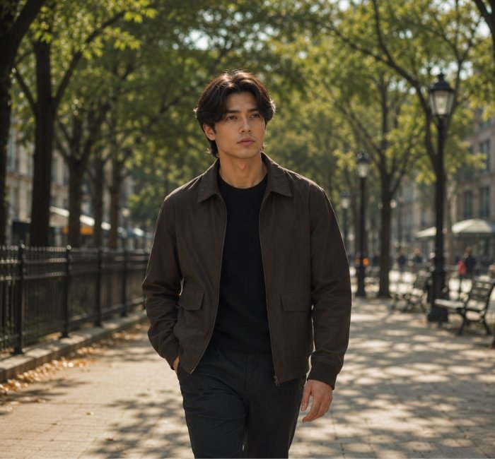 Healthy and well-maintained men’s middle part hairstyle