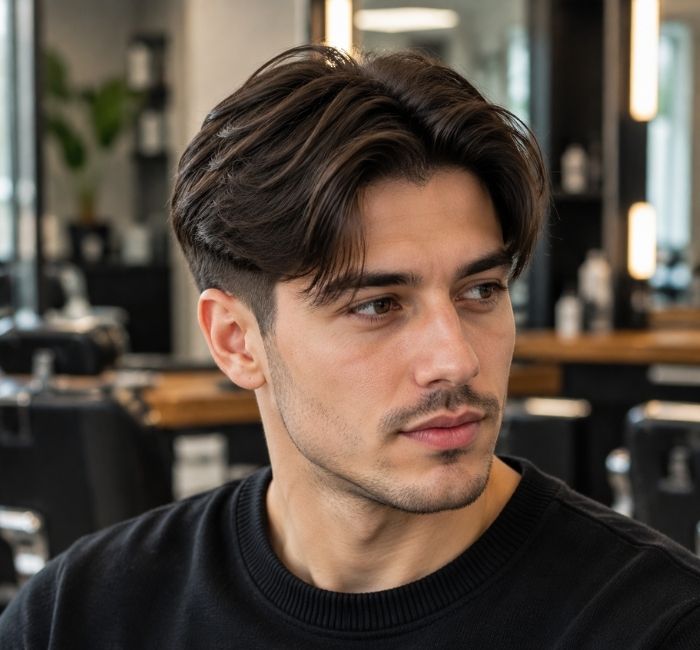 Short center part with tapered sides
