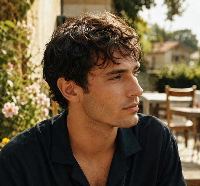 Short wavy haircut style for men with thin wavy hair texture