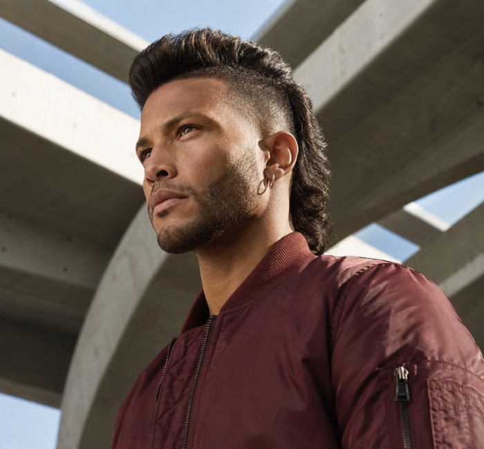 mullet faux hawk hairstyle men edgy