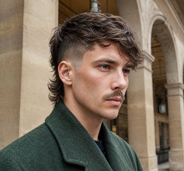 faded mullet with fringe for fine hair