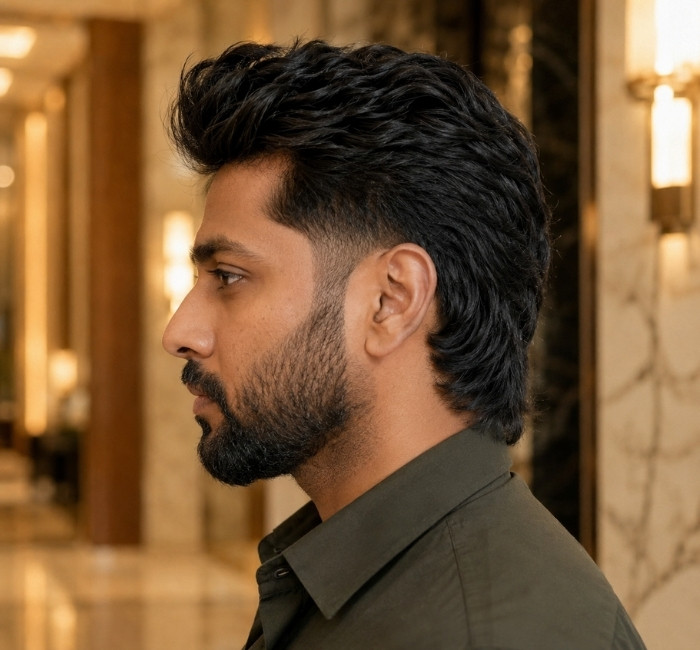 mullet taper fade haircut men