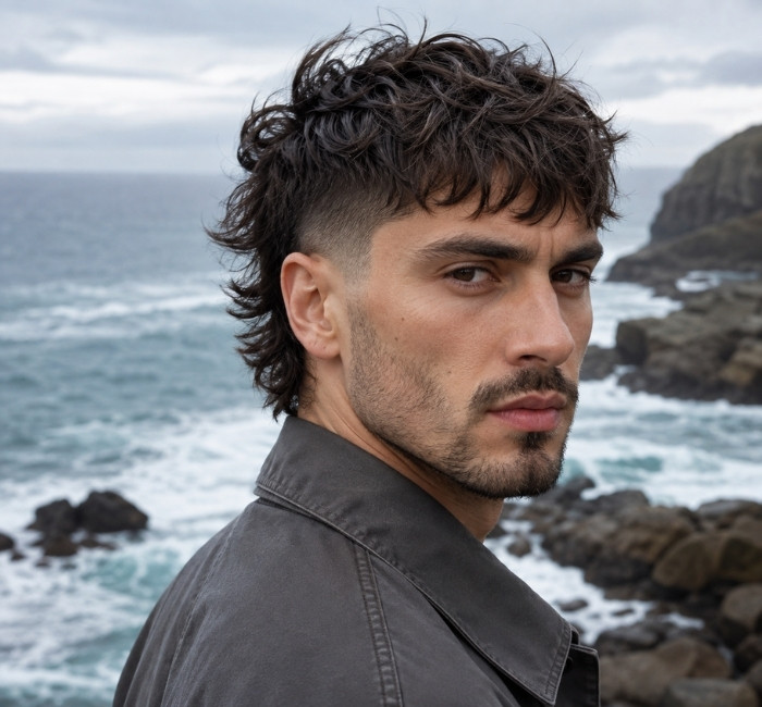 choppy mullet taper fade V undercut