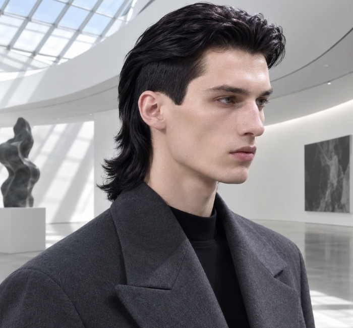 disconnected mullet editorial men's fashion