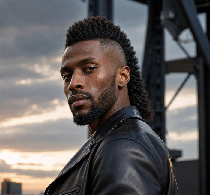 mohawk mullet hairstyle men bold
