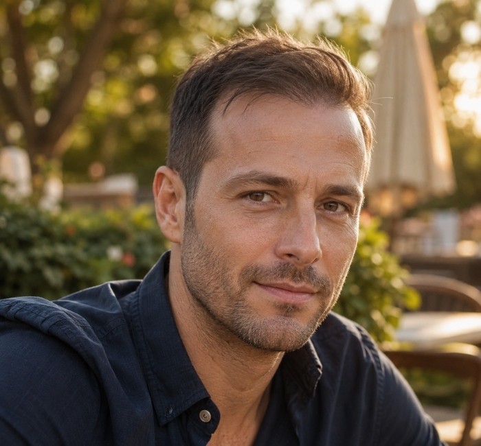 Short quiff hairstyle for men with thin hair and natural front volume